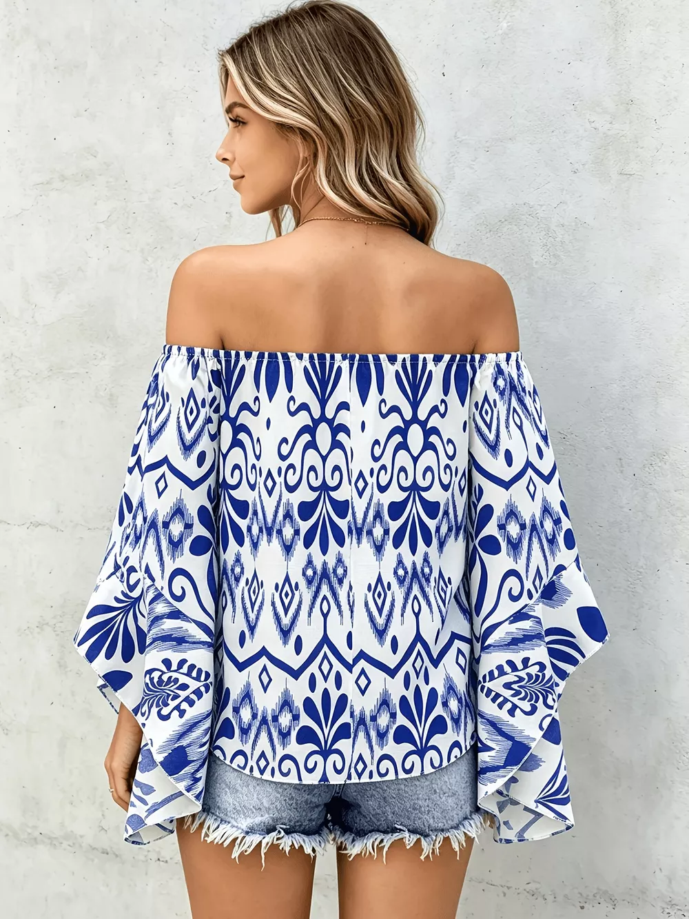 Printed Off Shoulder Blouse, image 10