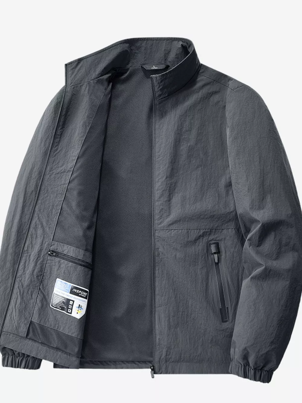 Men's Plus Size Zip Up Long Sleeve Jacket, image 7