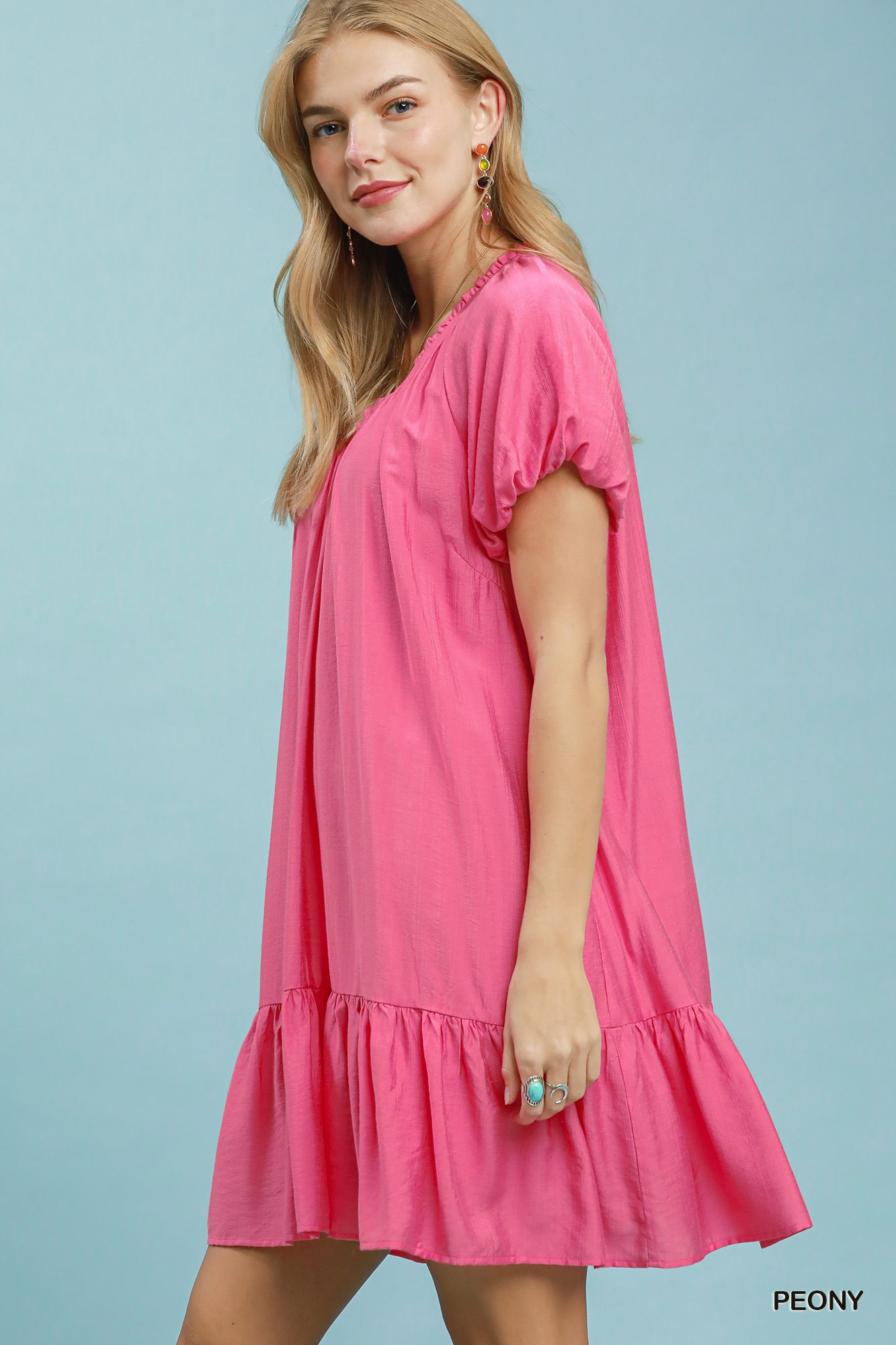 Ruffle Hem Shift Mini Dress, image 2