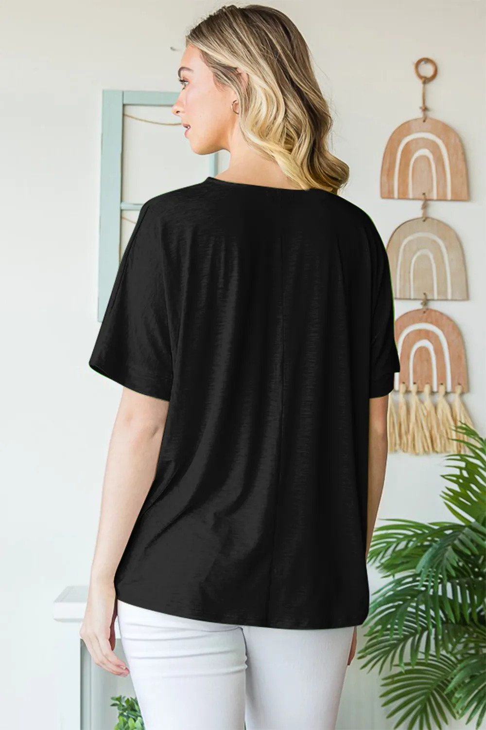 Full Size V-Neck Short Sleeve T-Shirt, image 2