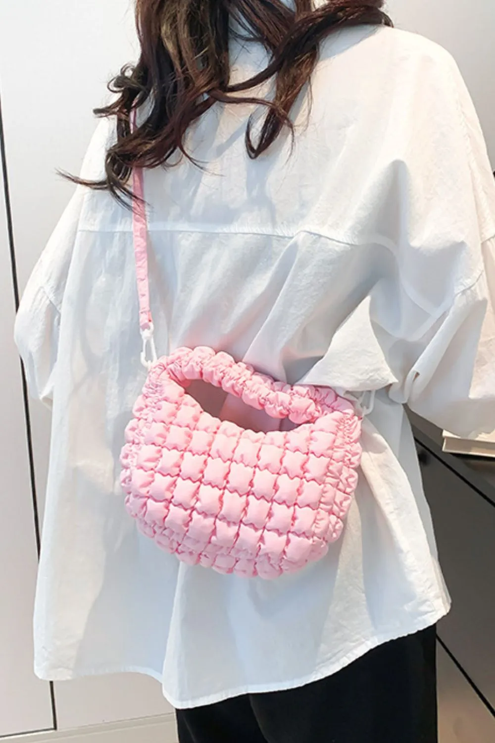 Quilted Puffy Removable Strap Crossbody Bag, image 14