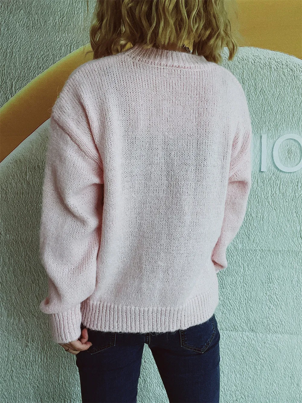 Bow Trim Round Neck Long Sleeve Sweater, image 12