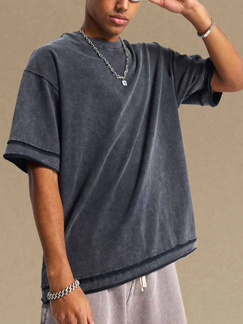 Men's Round Neck Half Sleeve T-Shirt, image 3