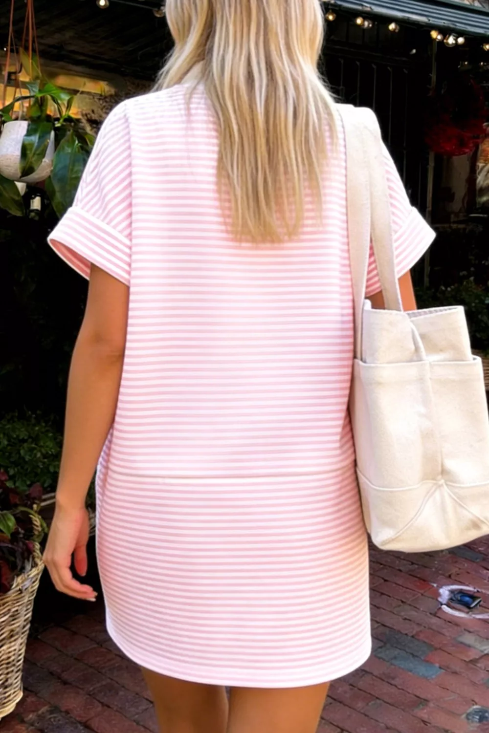 Striped Bow-Embellished Mini Dress, image 3