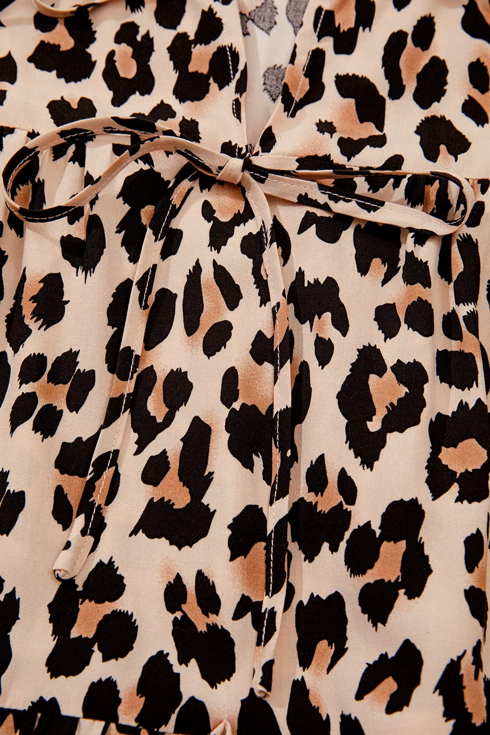 Leopard Print Tie-Neck Blouse, image 9