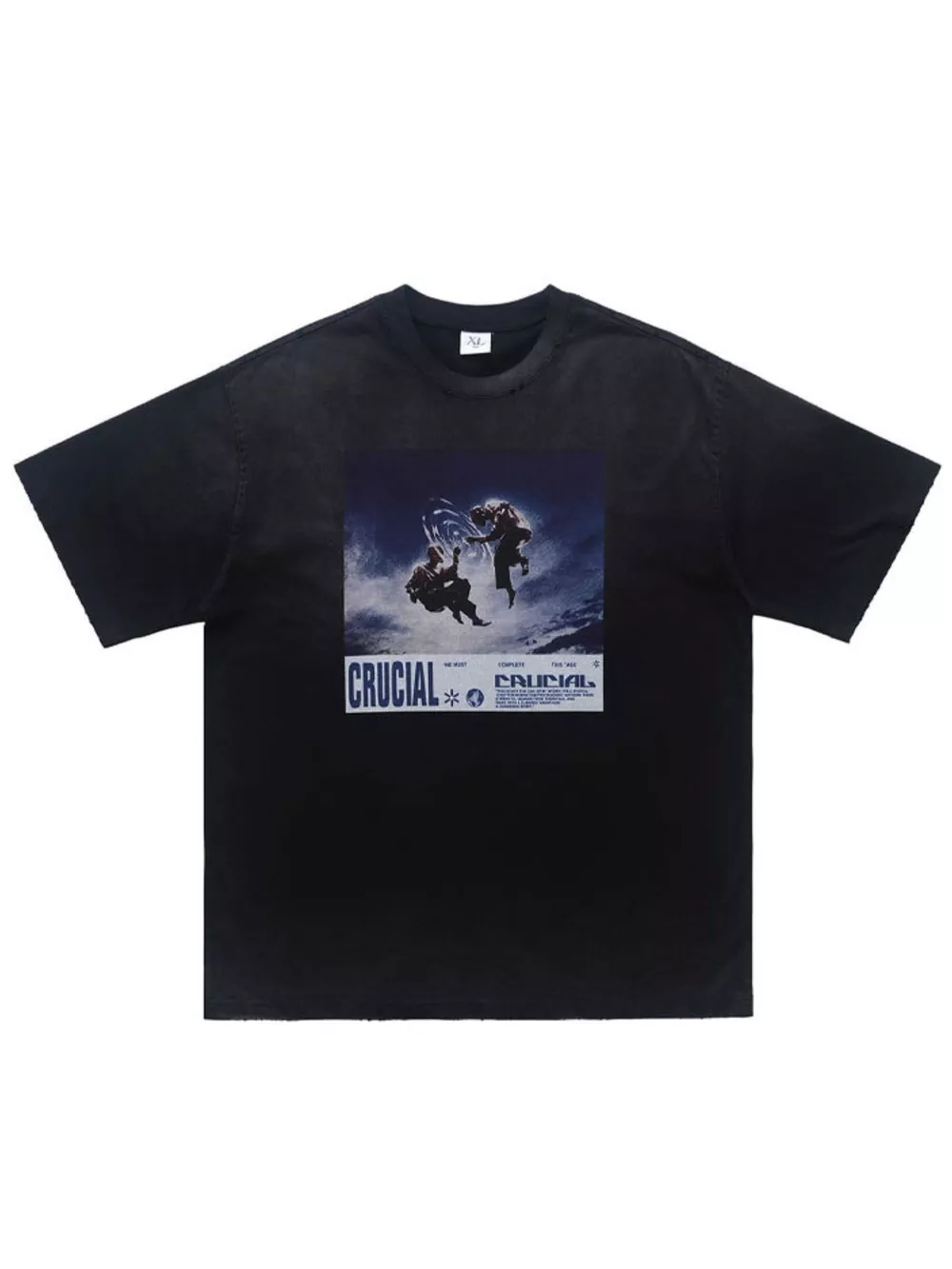 Men's Graphic Round Neck Oversized T-Shirt, image 3