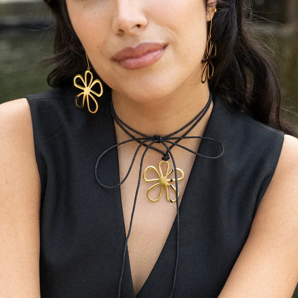 18K Gold-Plated Flower Earrings, image 5