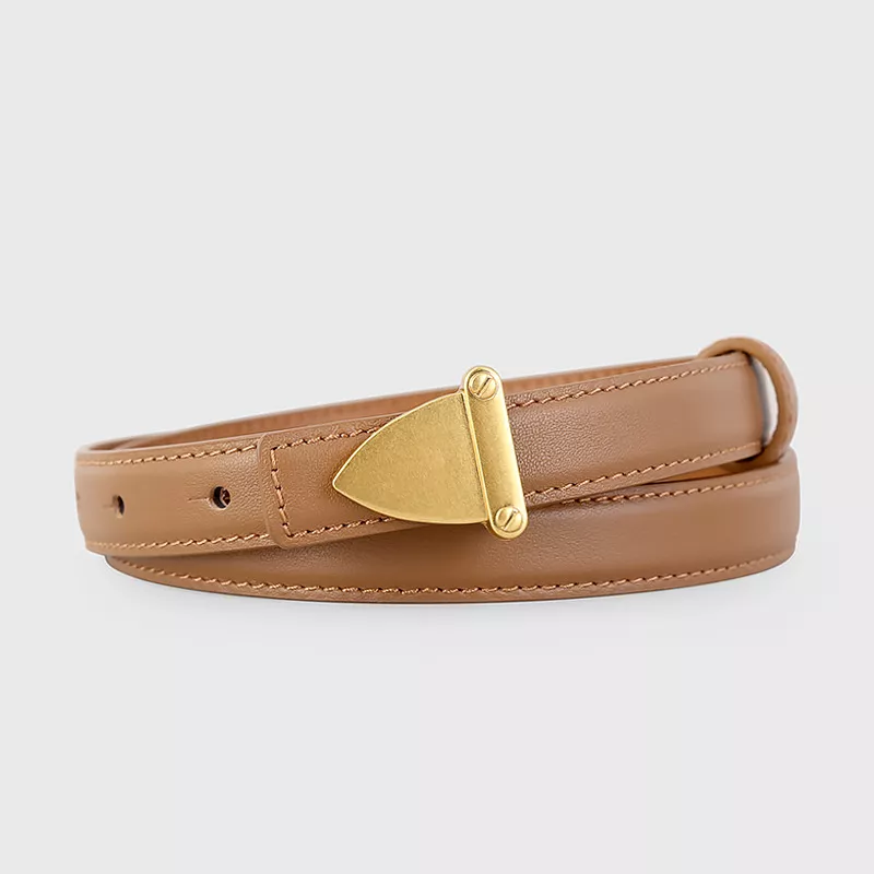 Leather Belt with Golden Buckle, image 6