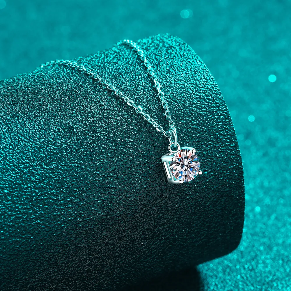 1 Carat Moissanite 925 Sterling Silver Necklace, image 4