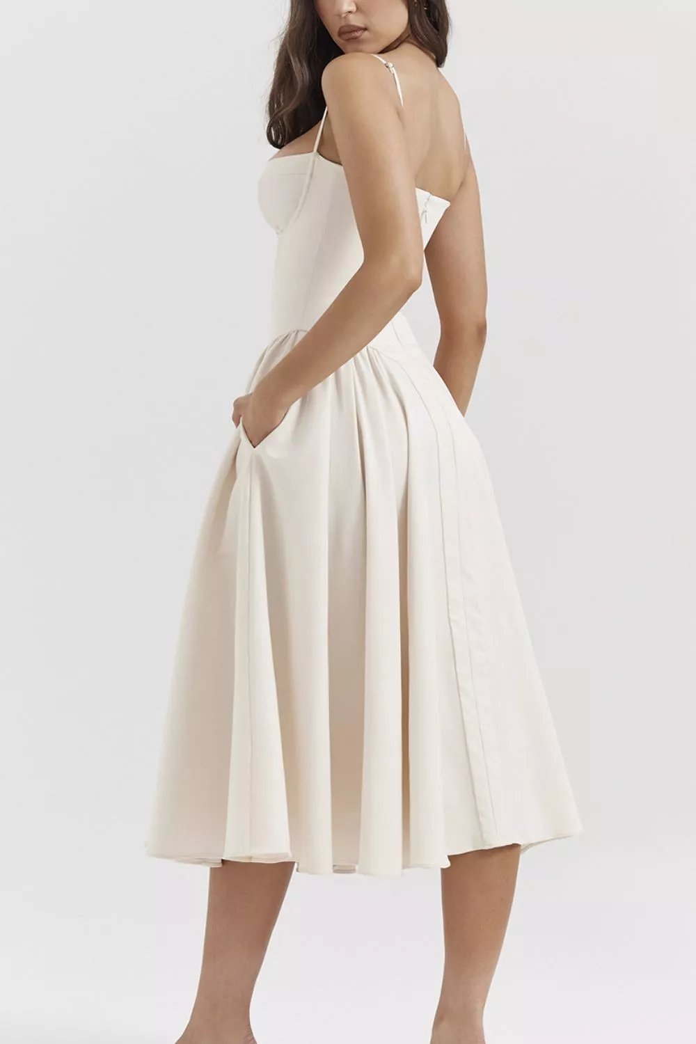 Sweetheart Neck Ruched Midi Dress, image 11