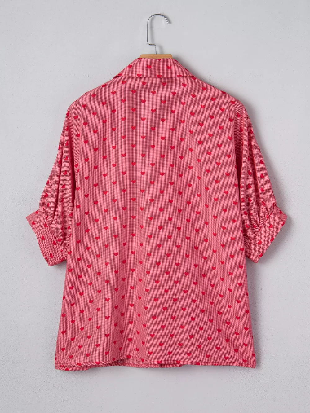 Heart Print Button-Down Shirt, image 3
