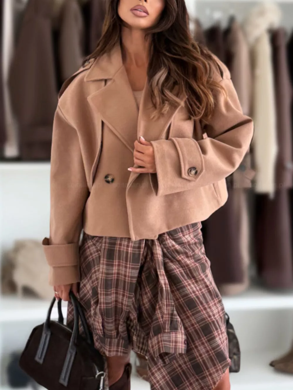 Double-Breasted Cropped Outerwear, image 3