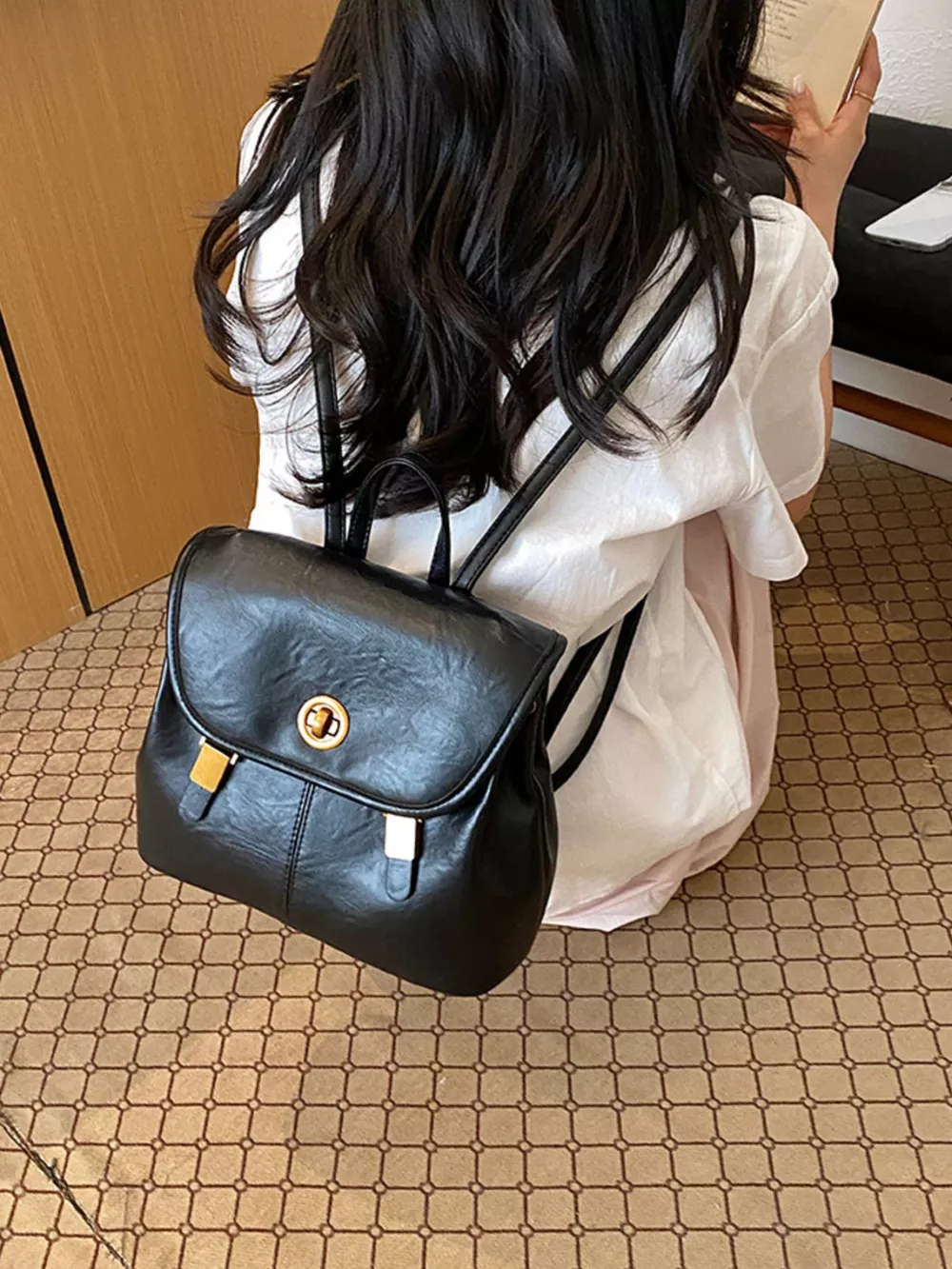 PU Leather Backpack Bag, image 4