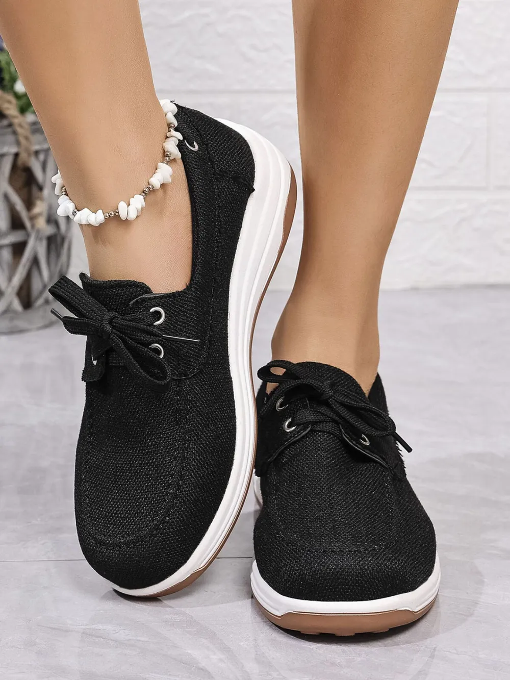 Lace Up Wedge Sneakers, image 4
