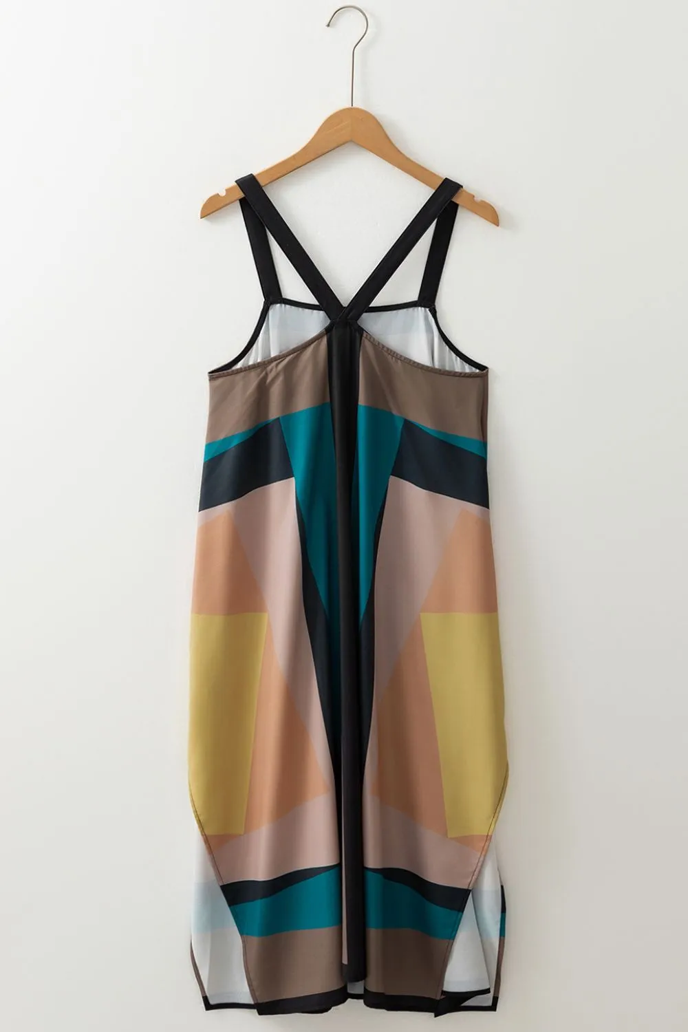 Color Block Square Neck Wide Strap Dress, image 8