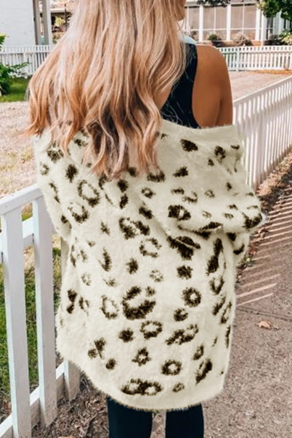 Leopard Open Front Cardigan with Pockets, image 2