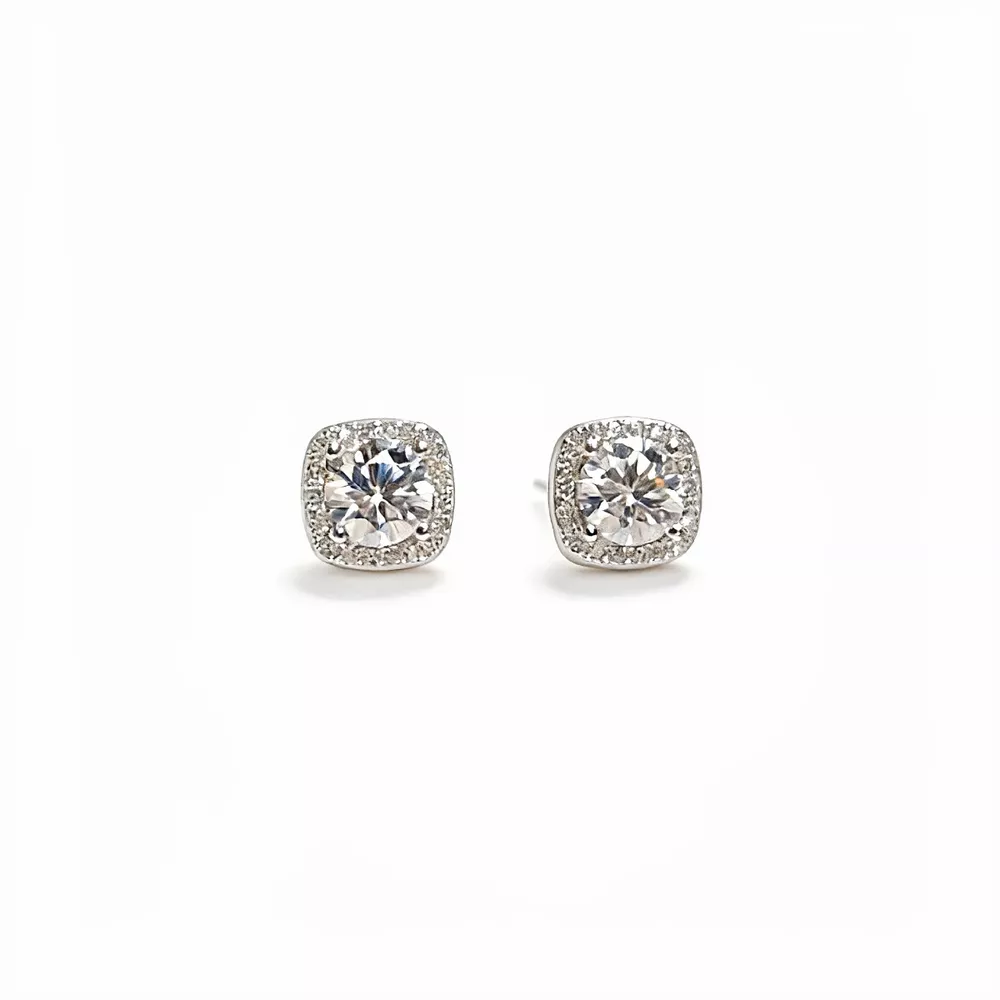 1 Carat Moissanite 925 Sterling Silver Stud Earrings, image 3