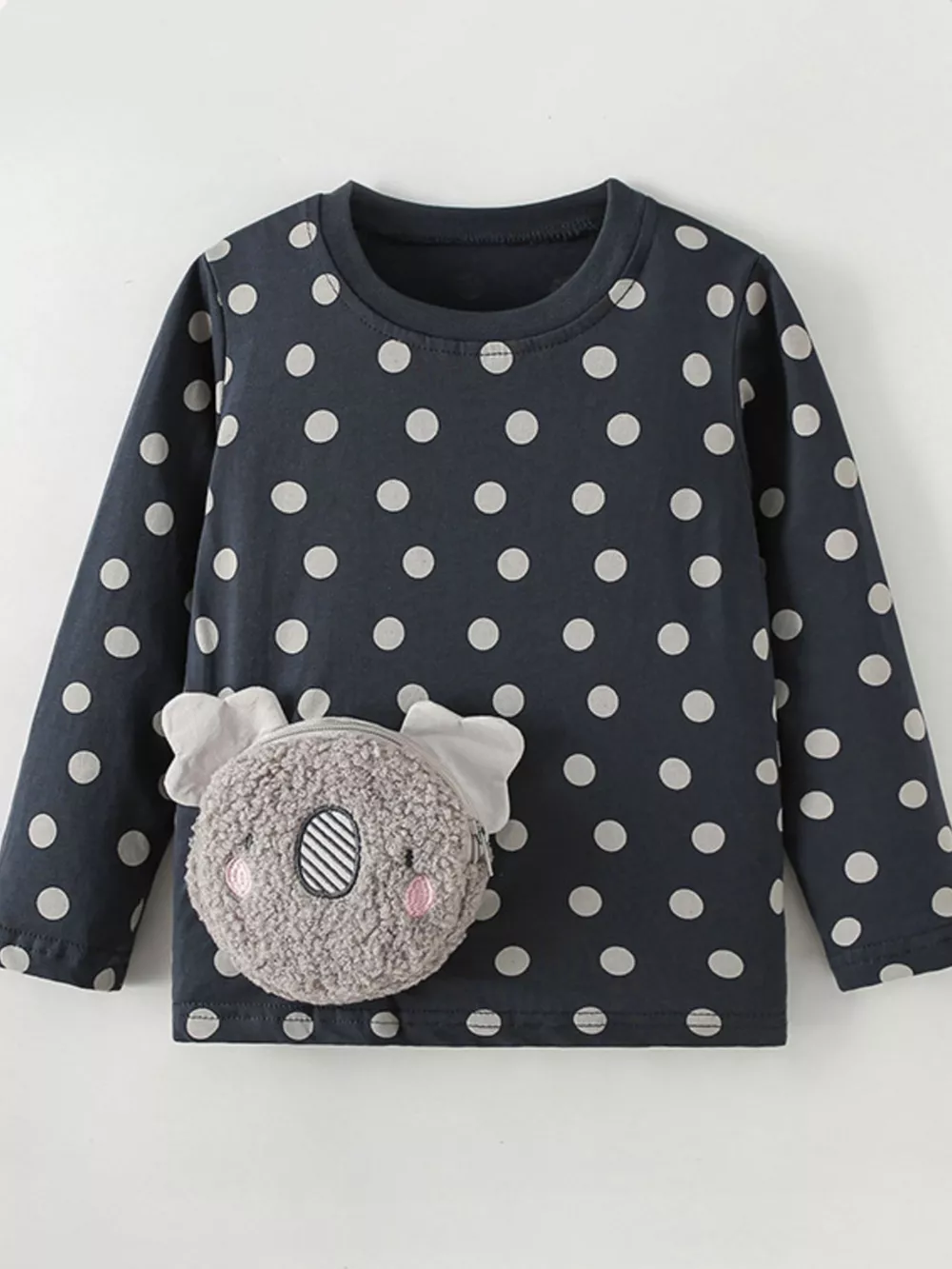 Children's Koala Plush Pocket Polka Dot T-Shirt, image 2