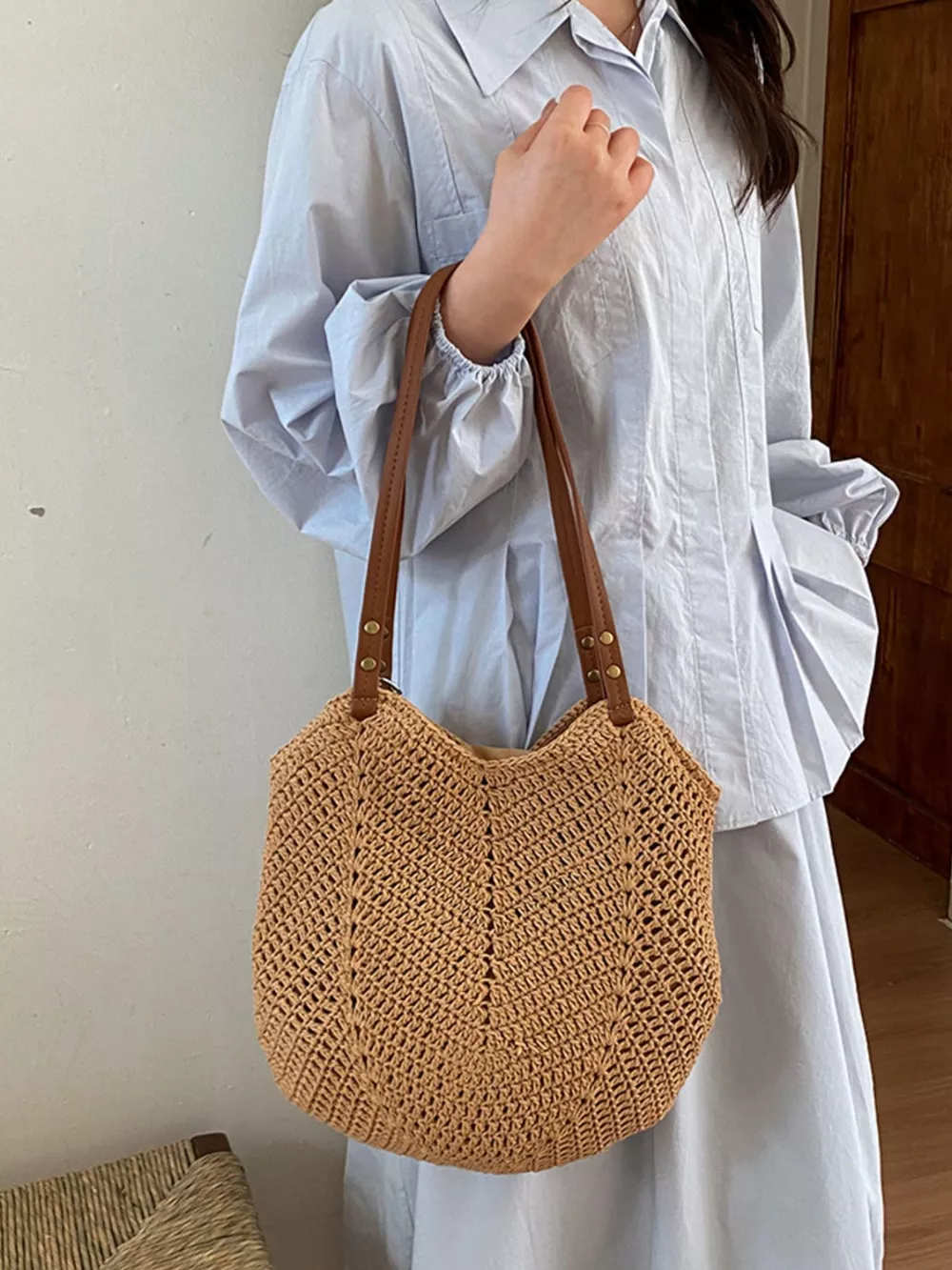Crochet Knit Shoulder Bag, image 2