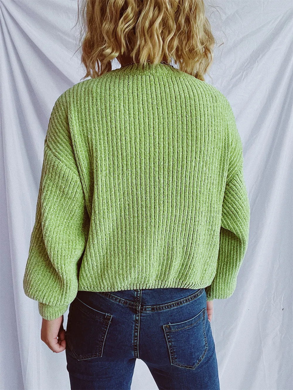 Round Neck Dropped Shoulder Long Sleeve Sweater, image 24