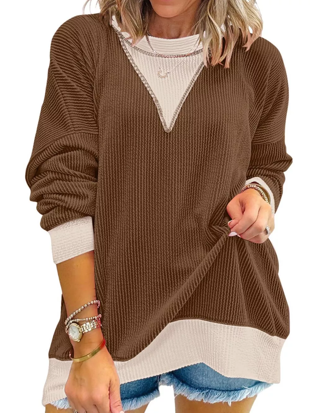 Contrast Dropped Shoulder Sweatshirt, image 18