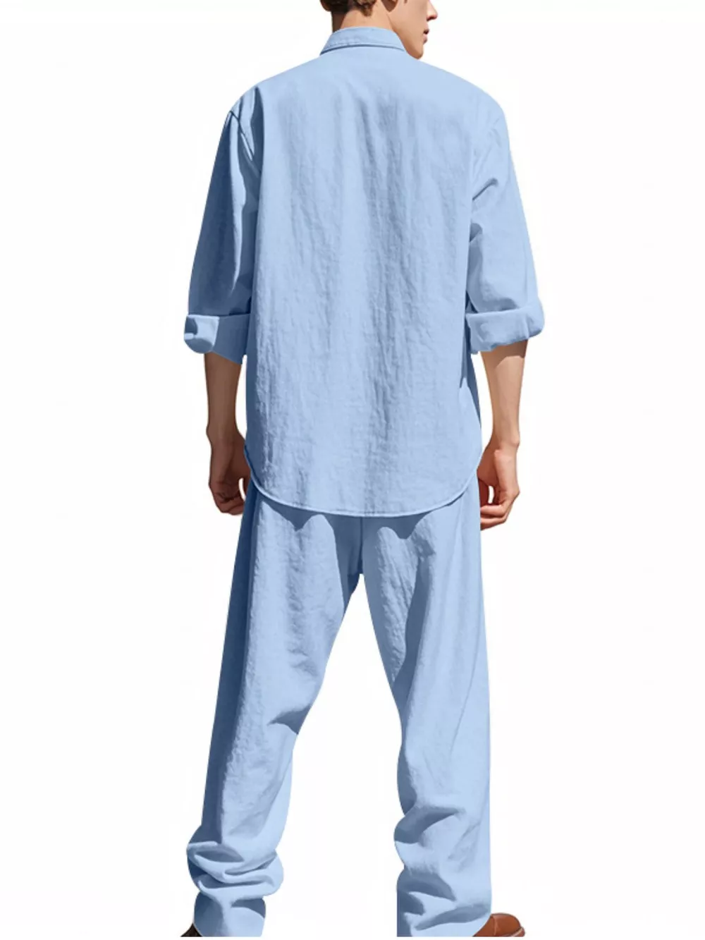 Men's Full Size Casual Button Up Shirt and Pants Plus Size, image 5