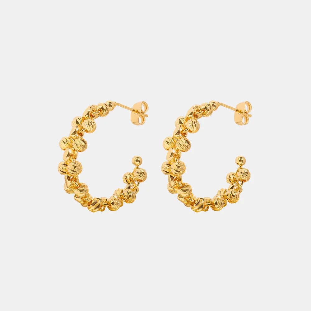Titanium Steel C-Hoop Earrings, image 6