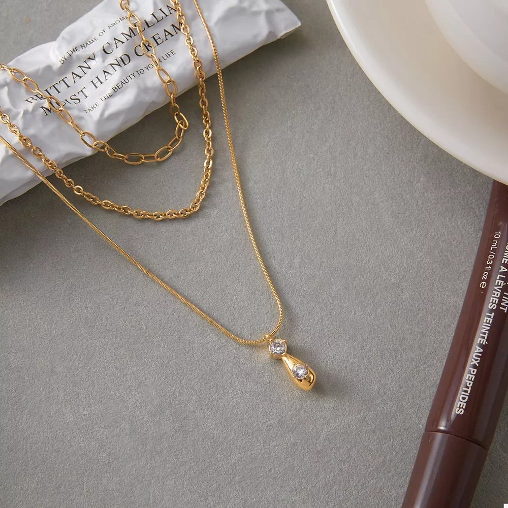 Three Layered Pendant Necklace, image 7