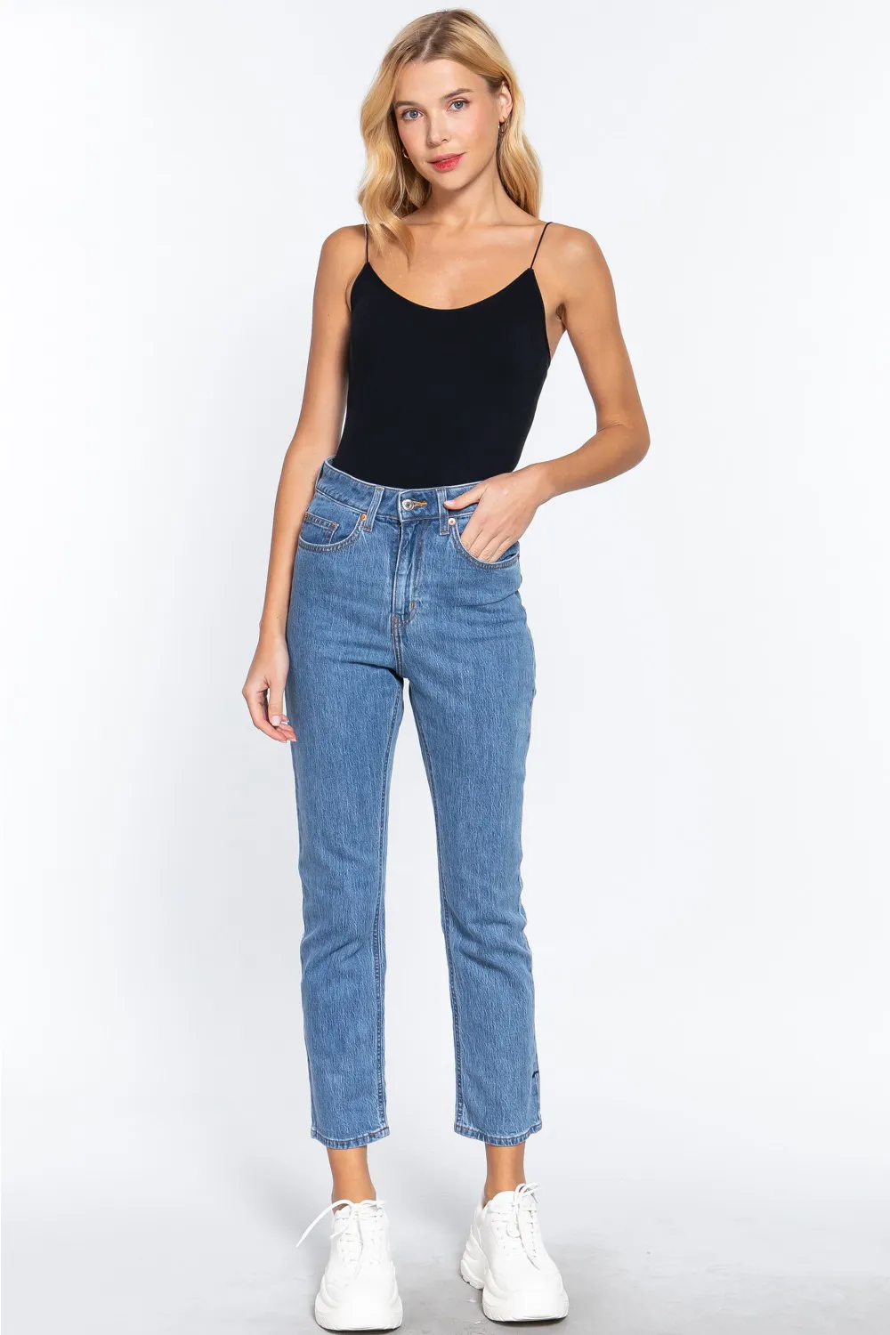 Ribbed Round Neck Seamless Cami Bodysuit, image 3