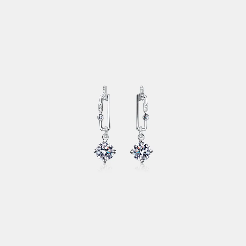 2 Carat Moissanite 925 Sterling Silver Earrings