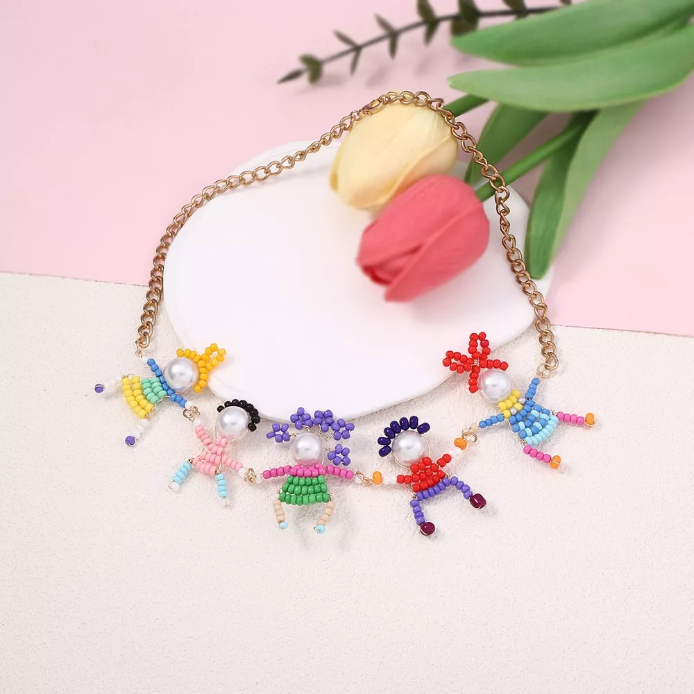 18K Gold-Plated Bead Charm Necklace, image 3