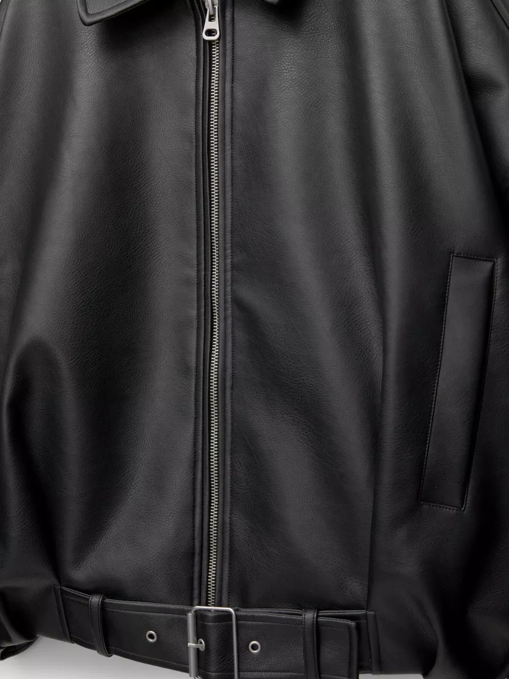 Faux Leather Zip Up Jacket, image 7