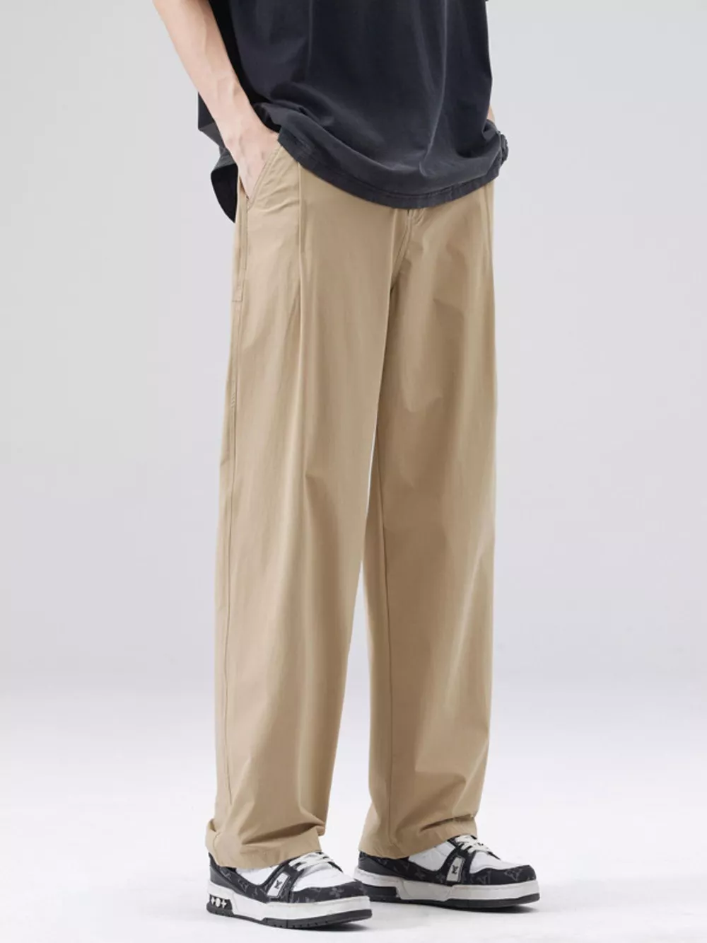 Men's Full Size Basic Style Wide Leg Pants Plus Size, image 4
