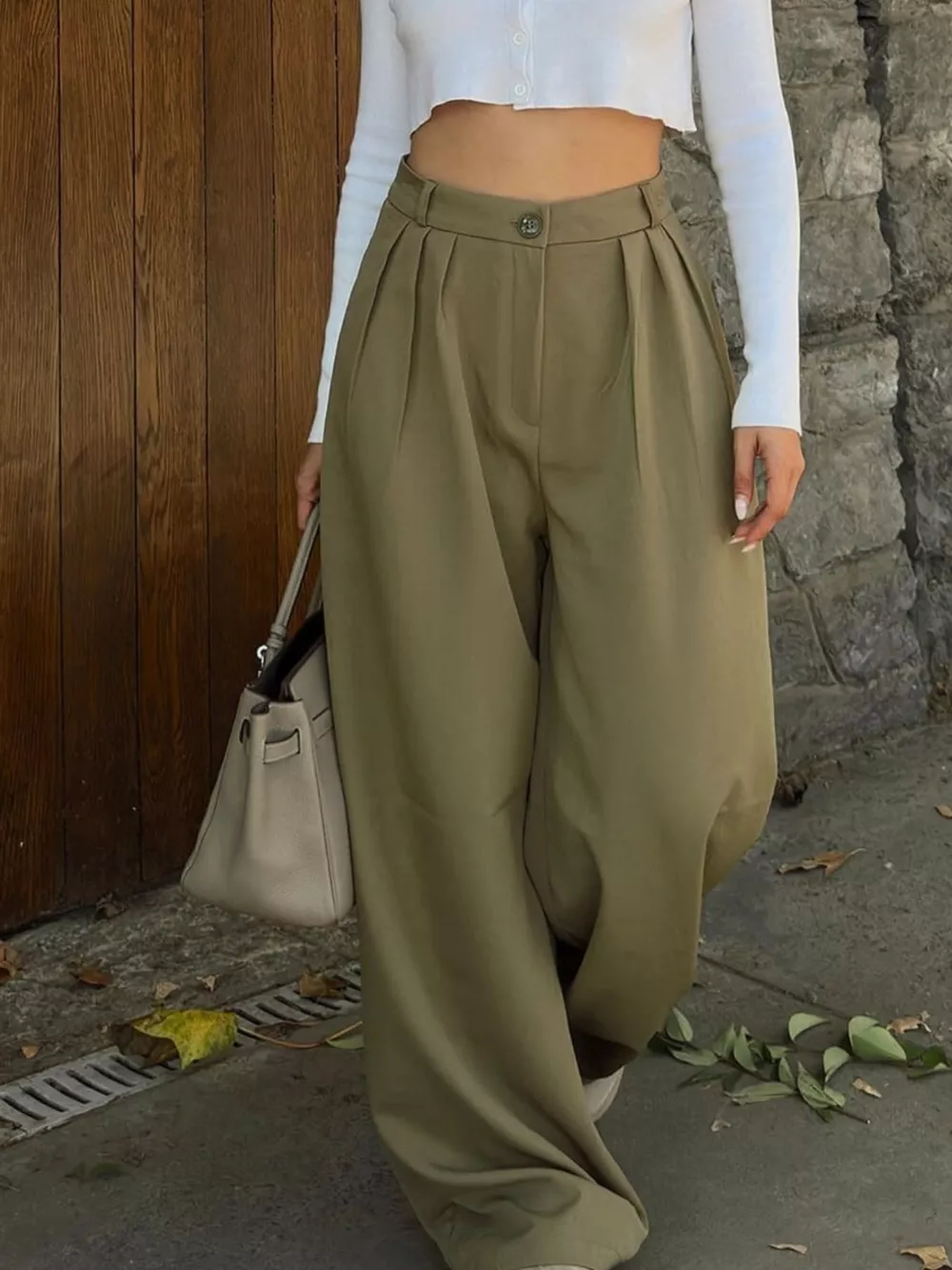 High-Waisted Pleated Wide-Leg Pants, image 21