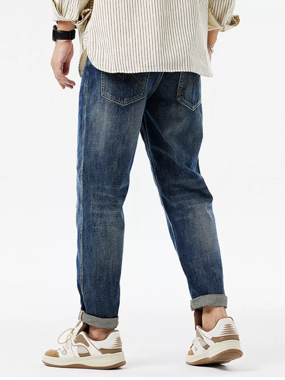 Men's Distressed Patchwork Jeans, image 6
