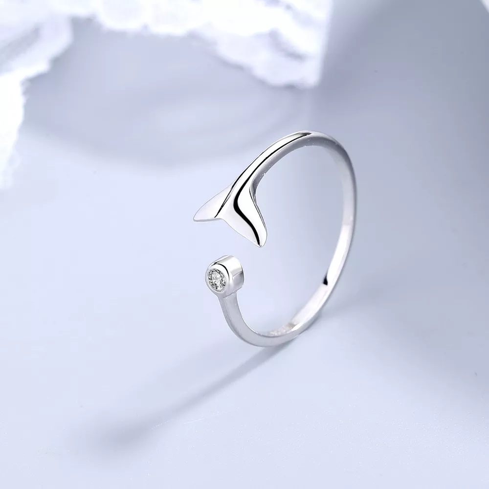 925 Sterling Silver Whale Tail Ring, image 3