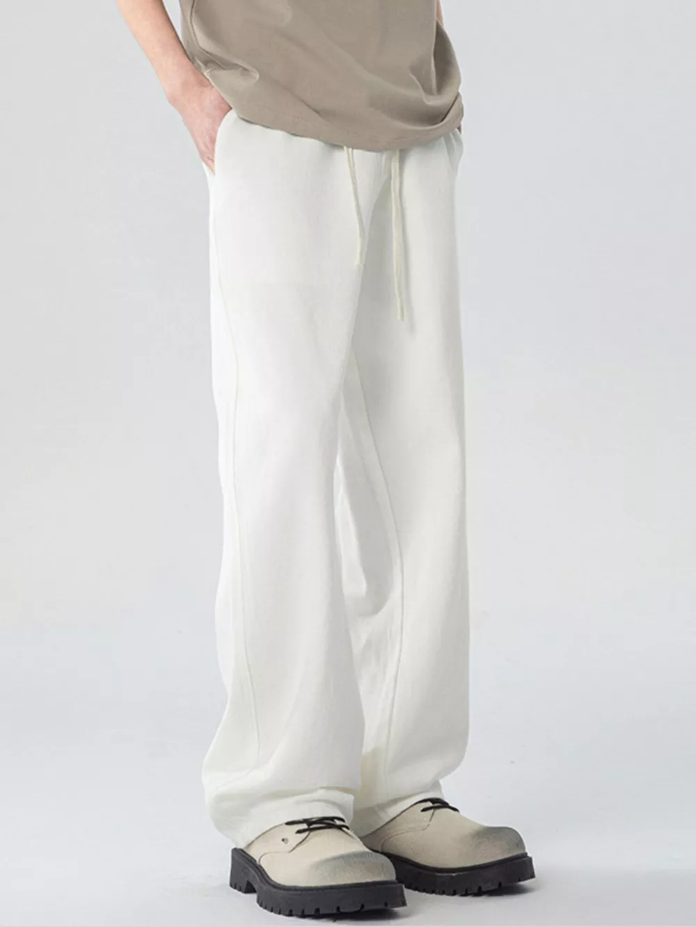 Men's Full Size Loose Fit Drawstring Linen Pants Plus Size, image 3