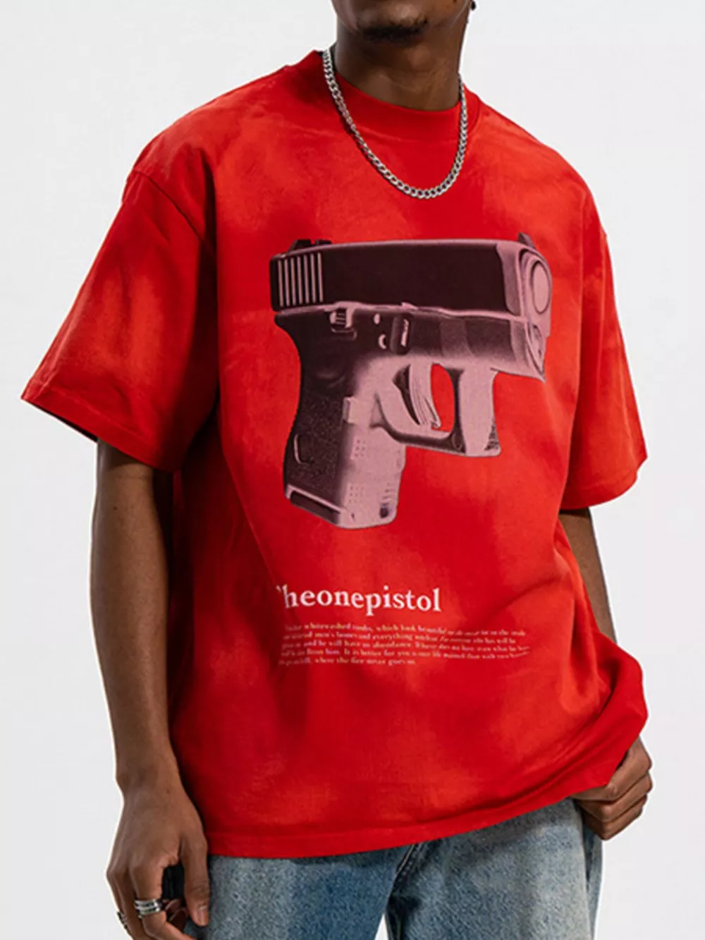 Men's Graphic Round Neck Oversized T-Shirt, image 3