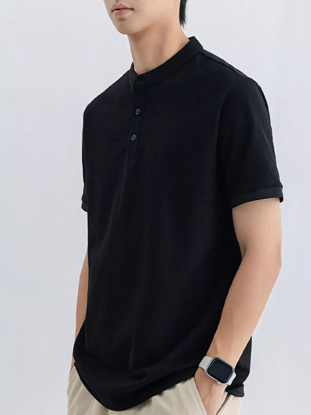 Men's Plus Size Button Detail Short Sleeve T-Shirt, image 9