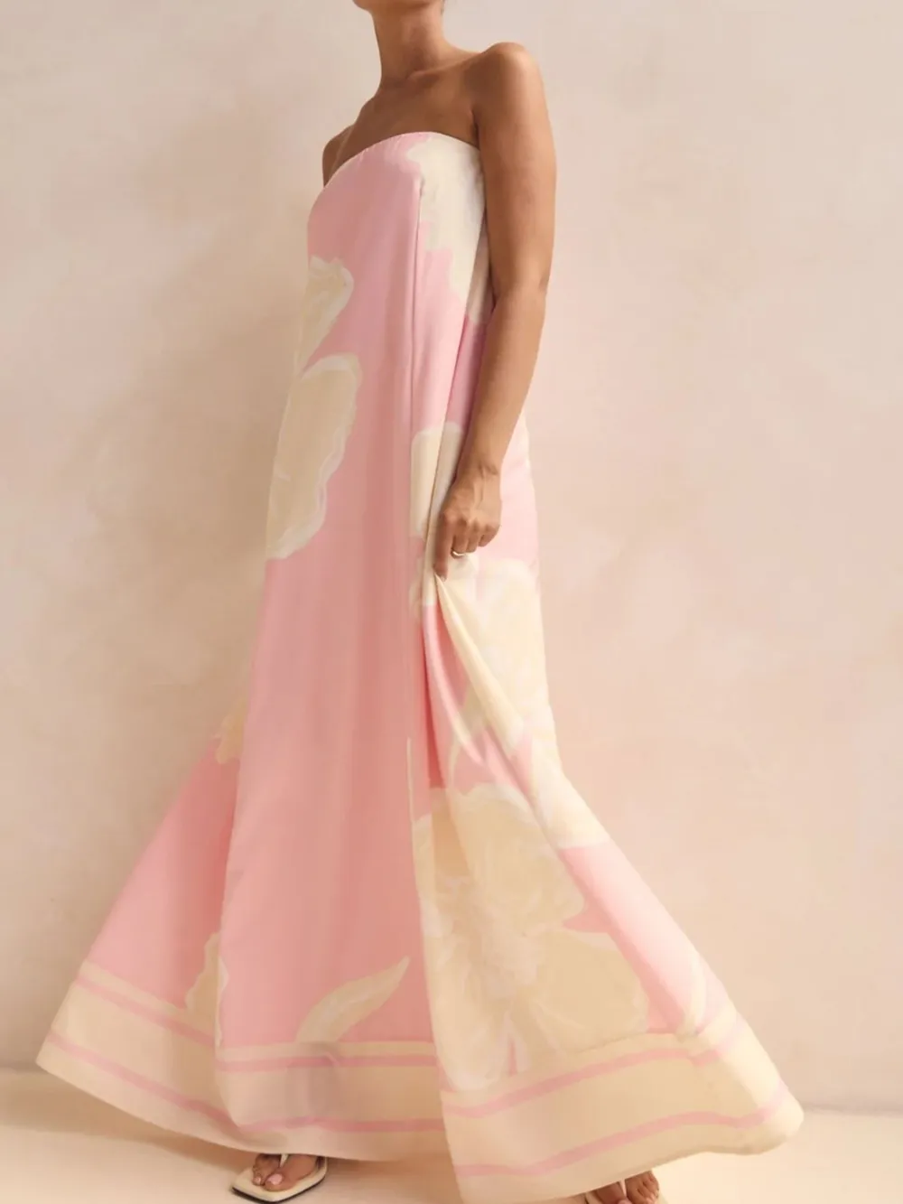 Smocked Printed Tube Maxi Dress, image 16