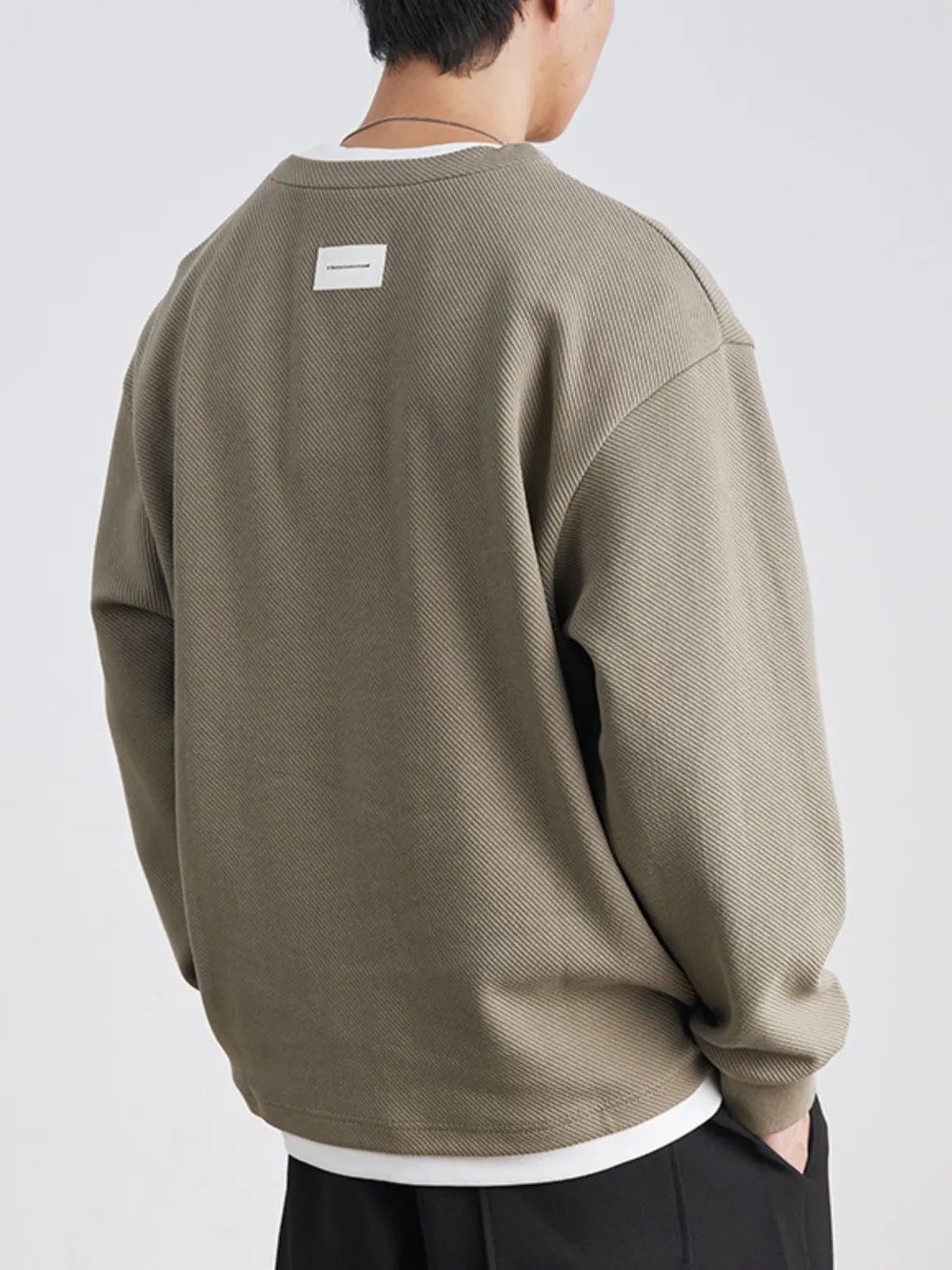 Men's Plus Round Neck Long Sleeve Sweatshirt, image 4