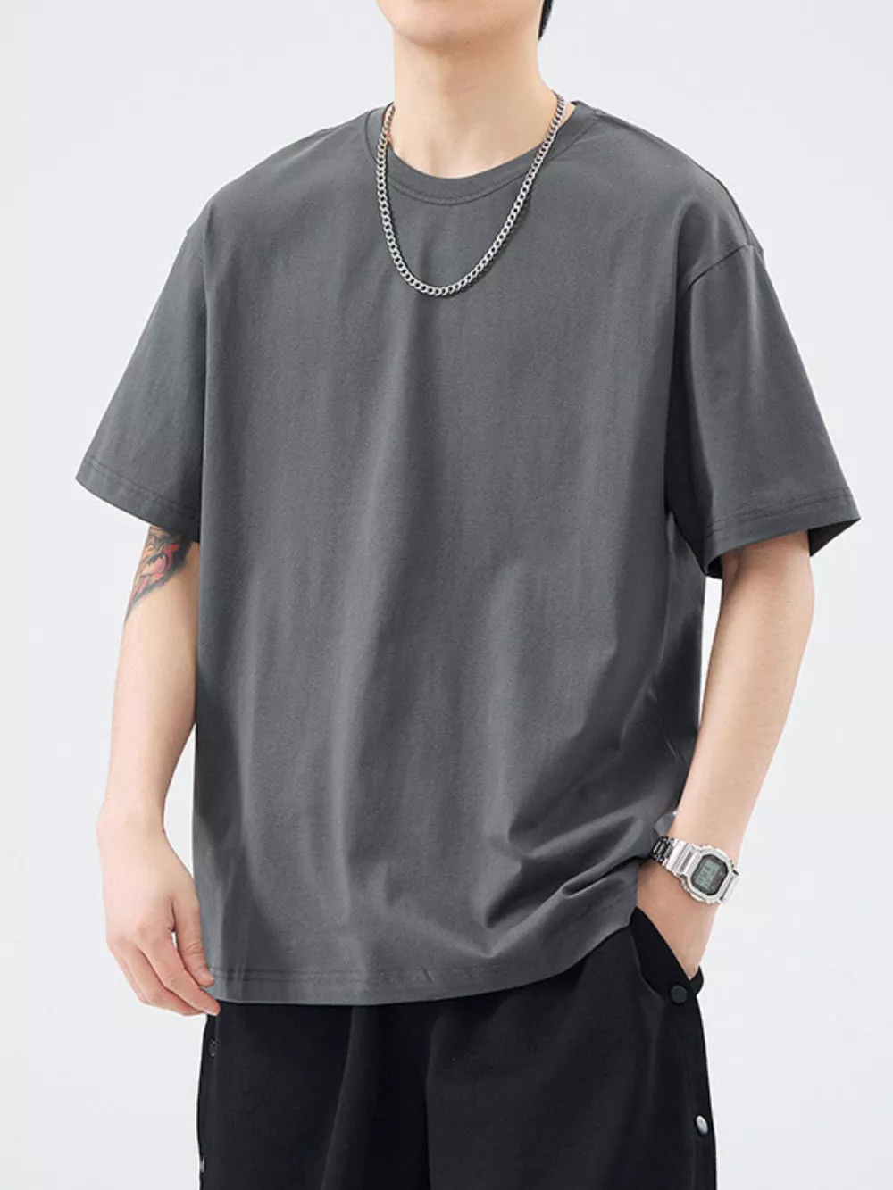 Men's Full Size Round Neck Short Sleeve T-Shirt Plus Size, image 2