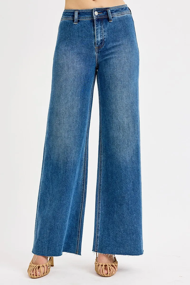 High-Waisted Wide Leg Jeans