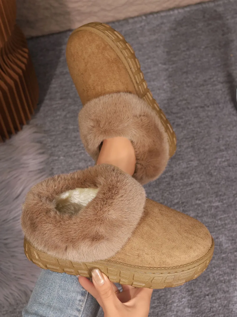 Faux Fur Lined Suede Winter Boots, image 6