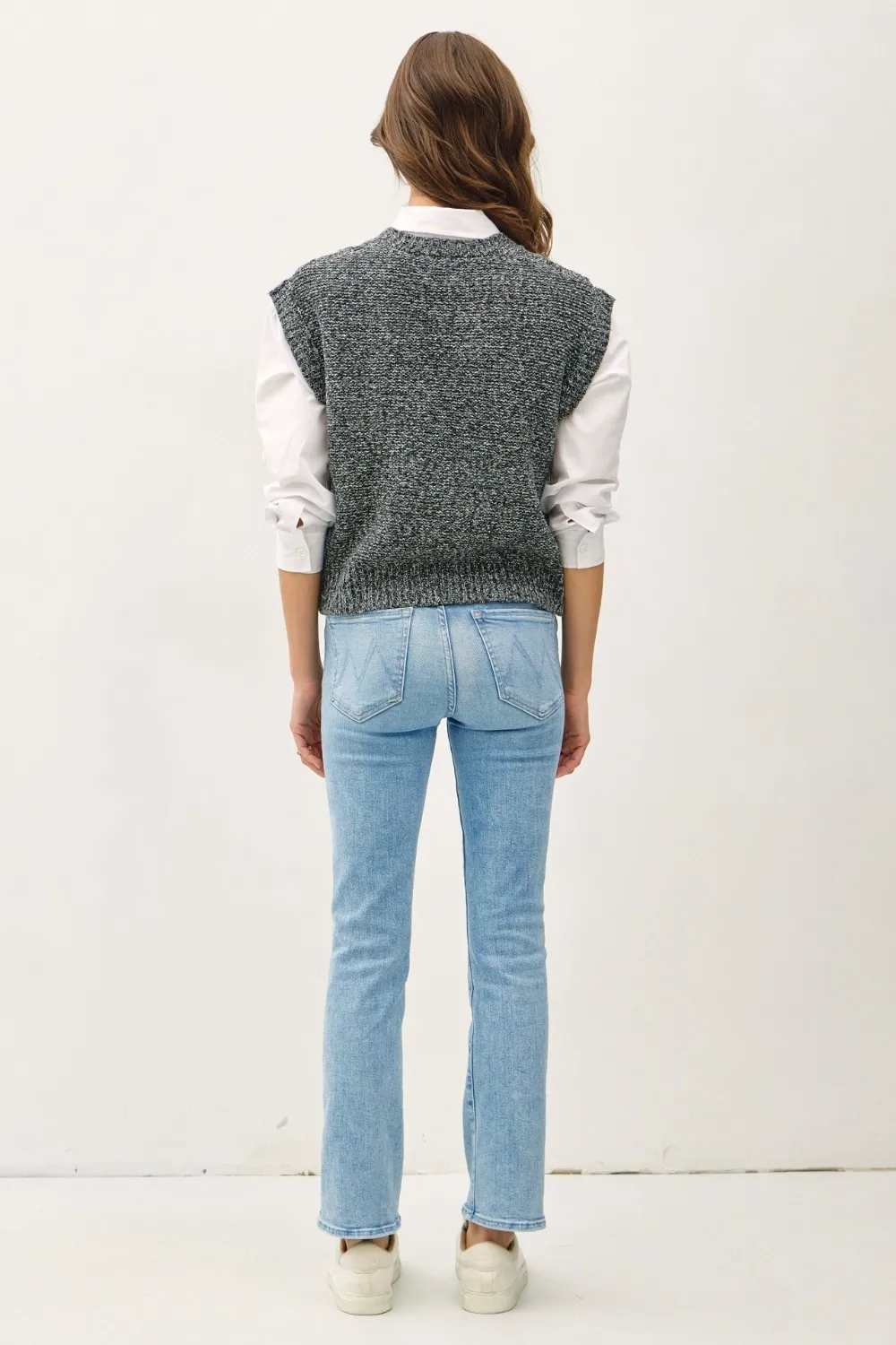 Cable Knit V-Neck Sweater Vest, image 2