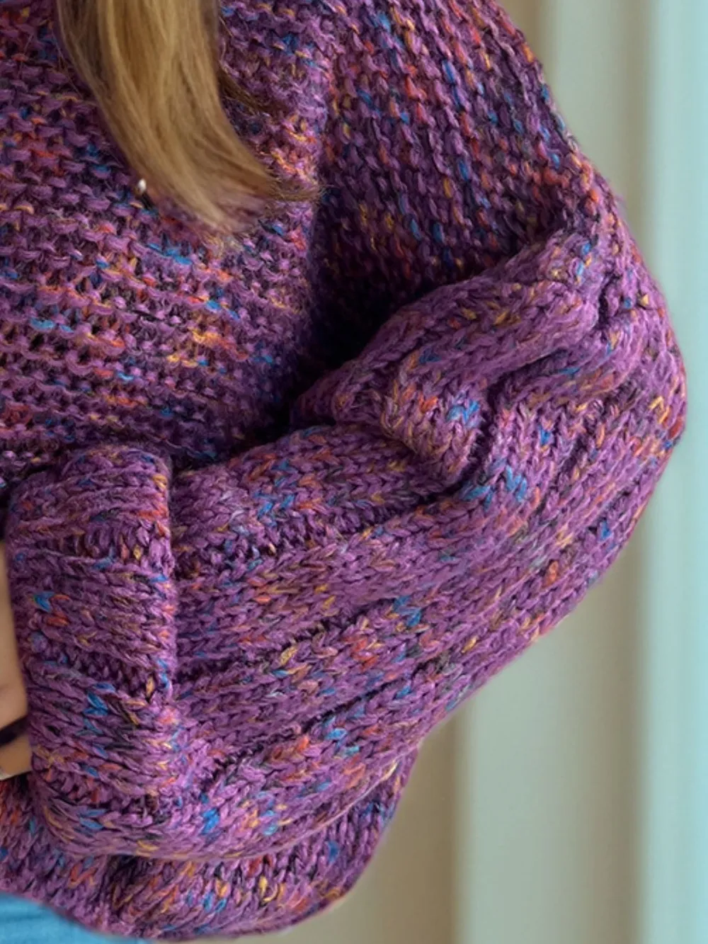 Dropped Shoulder Long Sleeve Sweater, image 8