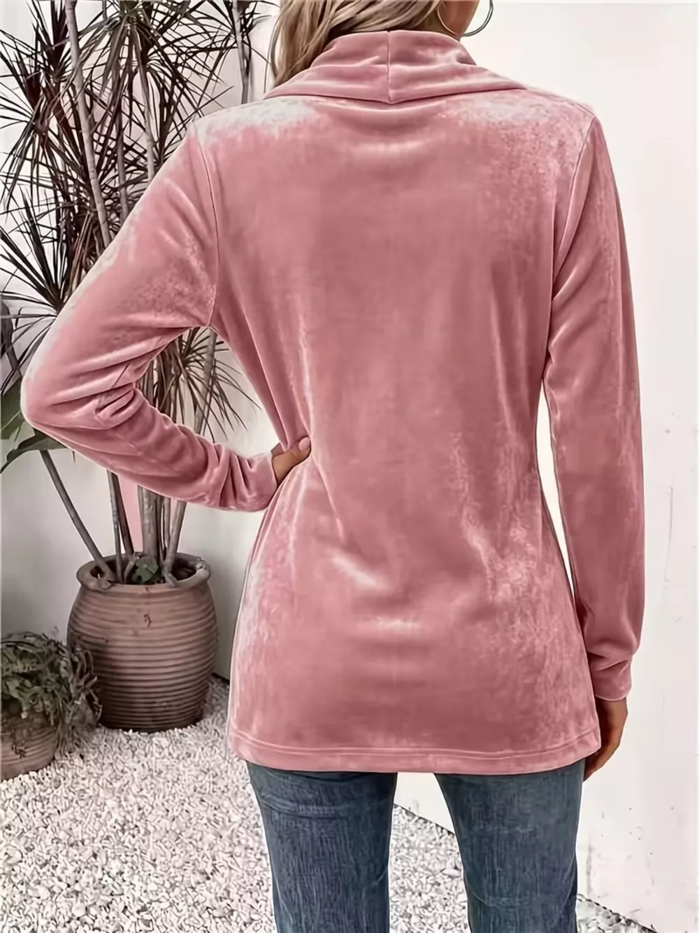 Full Size Velvet Open-Front Cardigan Plus Size, image 9