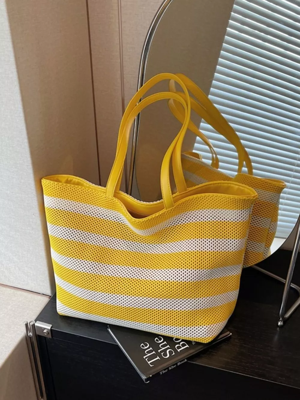 Striped Mesh Shoulder Bag, image 5