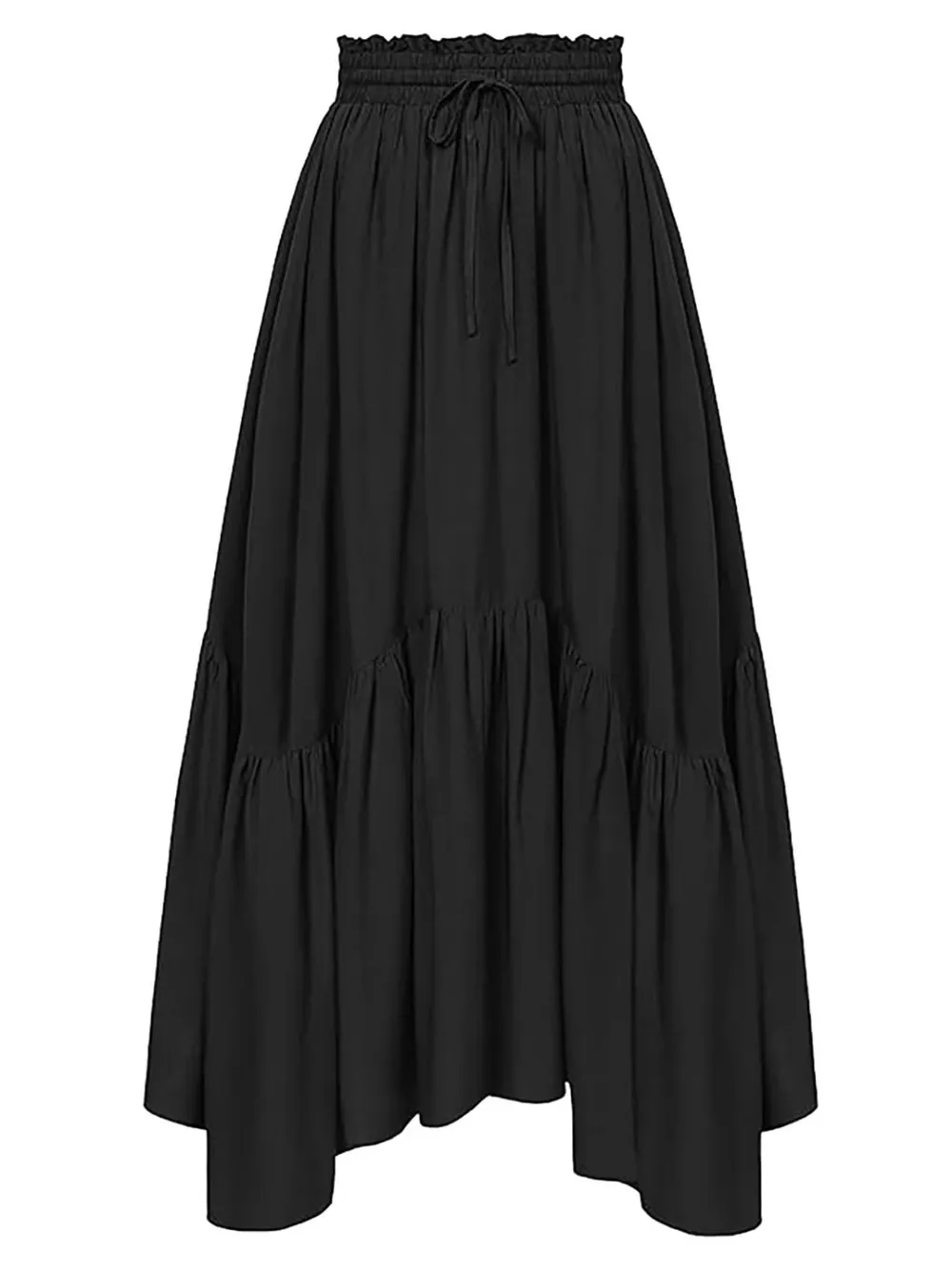 Smocked Waist Band Ruched Layered Skirt, image 4