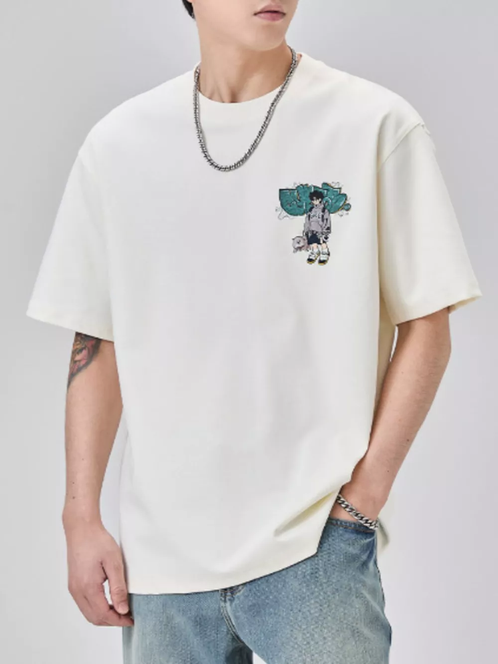 Men's Plus Size Round Neck Short Sleeve T-Shirt